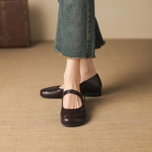 Fashion Flat Shoes for Women Low Heel Round Toe Solid Color