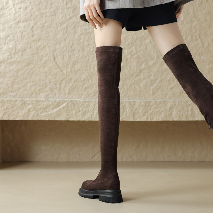 Women's Over-the-Knee Suede Fashion Boots with TPR Sole - Image 5